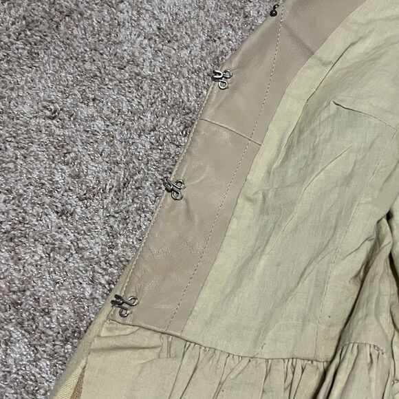 DOUBLE D RANCH Women's XS Beige Tan Studded Western Shirt Jacket Coat LEATHER - Picture 11 of 16